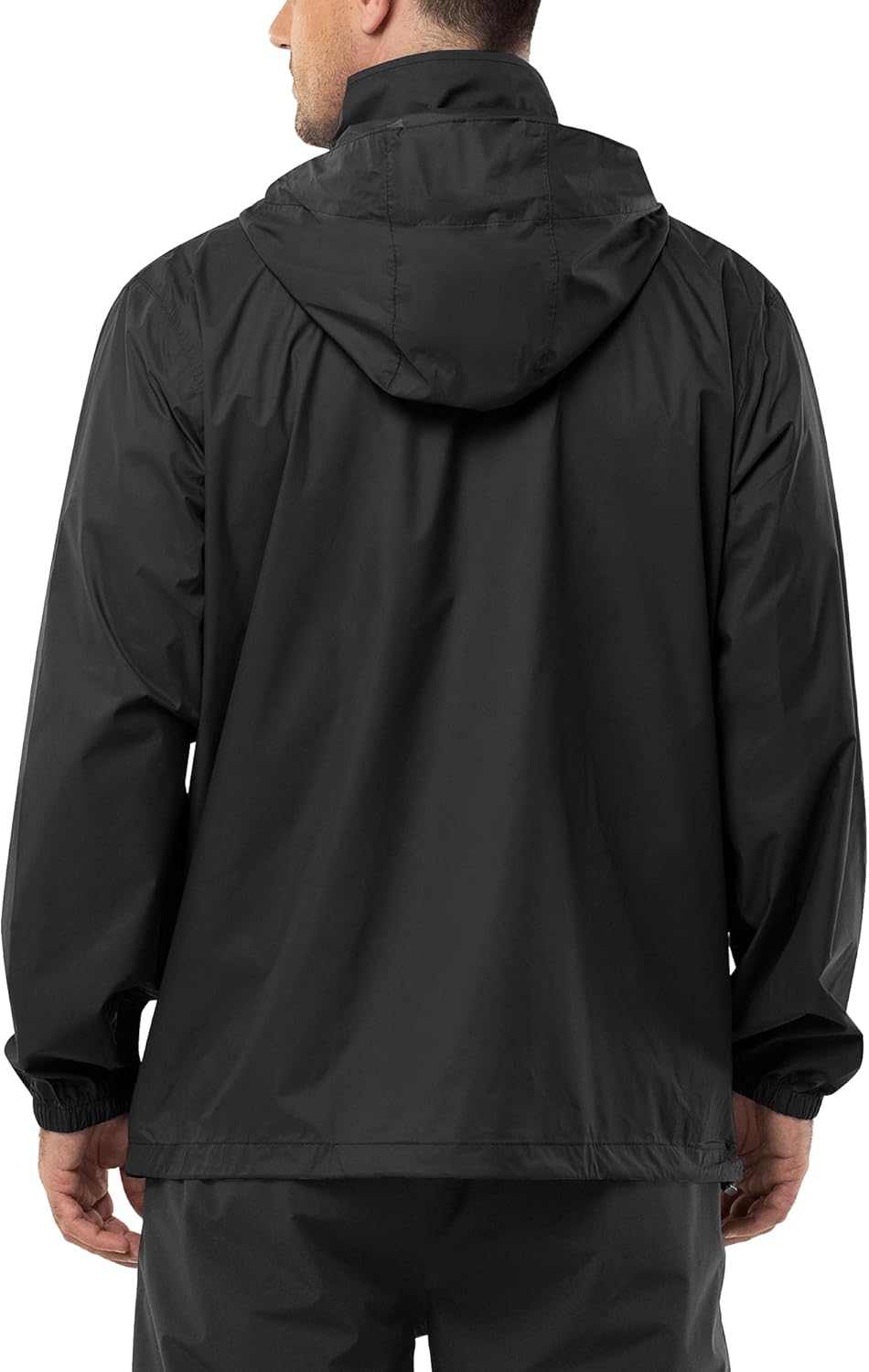 Men's Rain Jacket Waterproof Lightweight Packable Rain Shell Raincoat with Hood for Golf Hiking Travel - Image 2