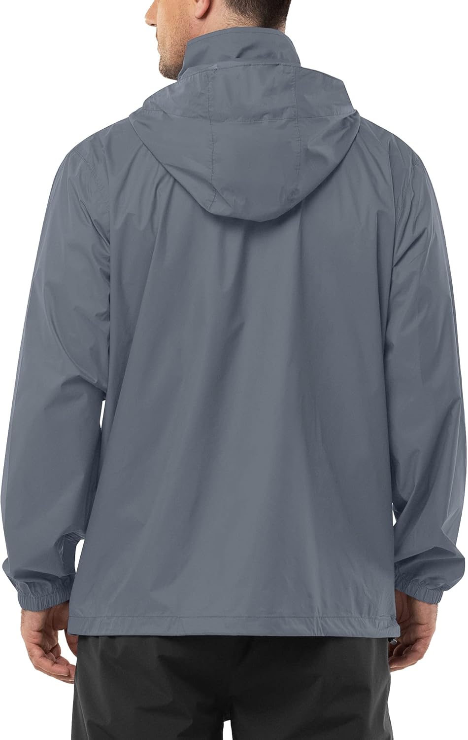 Men's Rain Jacket Waterproof Lightweight Packable Rain Shell Raincoat with Hood for Golf Hiking Travel - Image 2